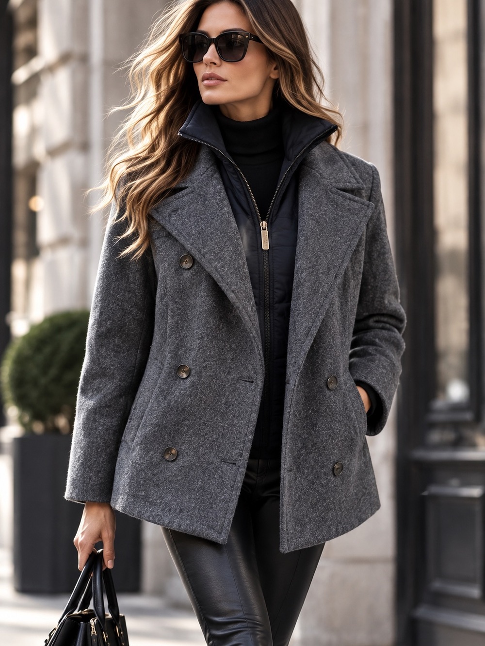 Woolrich Wool-Blend Double-Breasted Coat with Insert| S-M